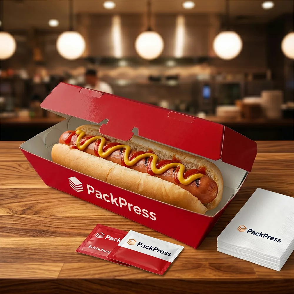 Individuell bedruckte Hotdog-Verpackungen