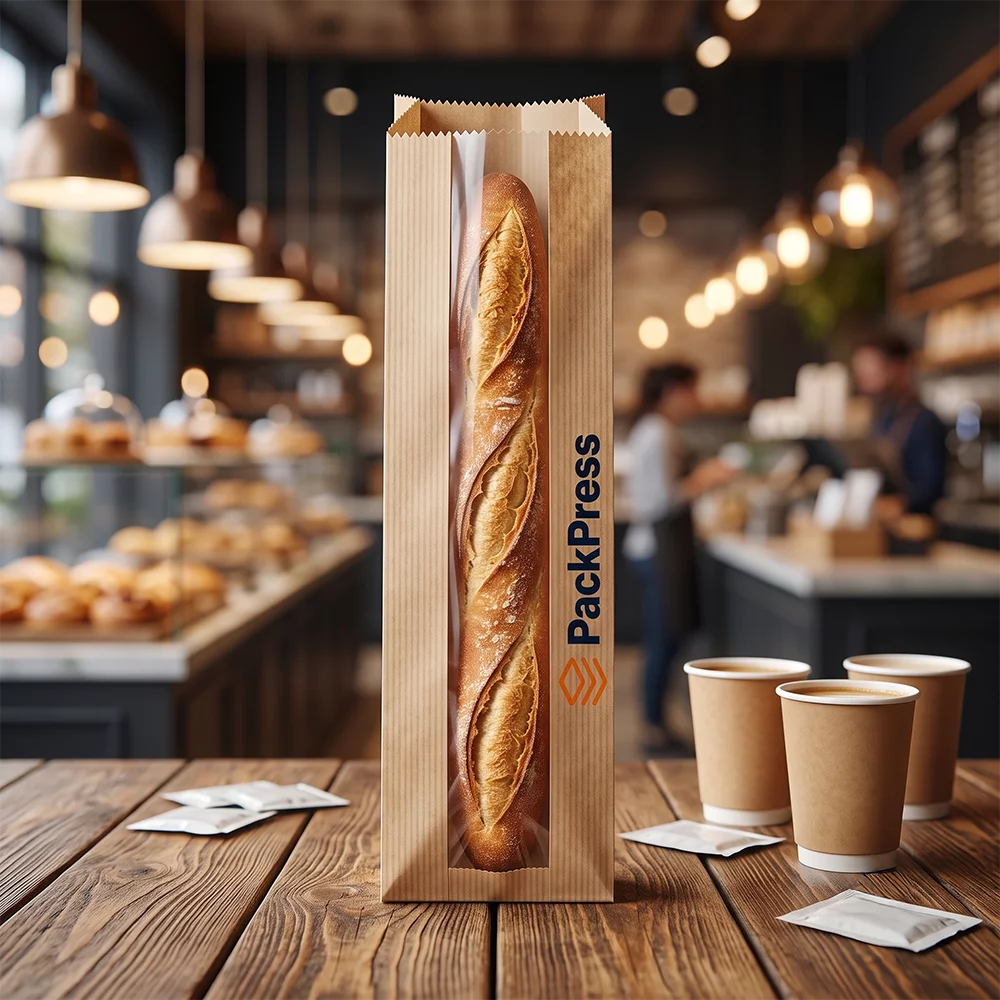 Bäckertüten & Baguettetaschen mit Sichtfenster – Individuell bedruckbar